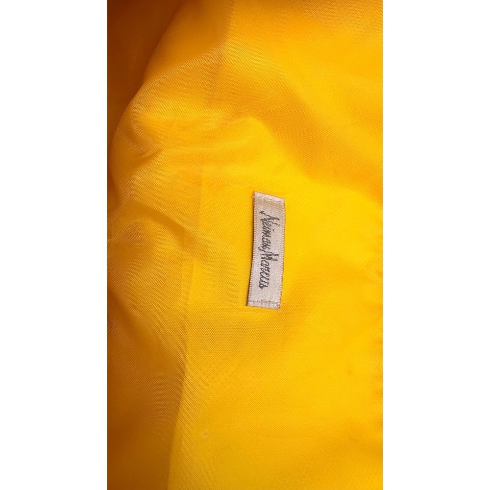 Neiman Marcus Yellow Snakeskin Embossed Faux Leather Tote Bag Front Zip Pockets - Picture 9 of 9
